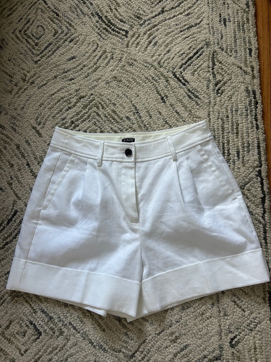J. Crew Pants - J. Crew White Tailored Pleated High-Rise Shorts - NEVER WORN